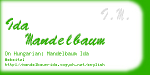 ida mandelbaum business card